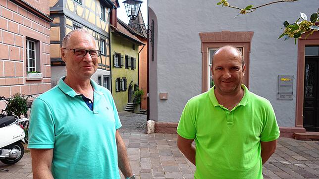 Waren nach der jüngsten Gemeinderatssitzung guter Laune: Werner Zepf (links), Finanzchef beim Hegauer FV, und der zweite Vorsitzende ...