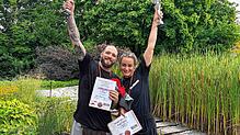 Jennifer Mühl und Kevin Reuschling freuen sich über ihre Platzierungen in Osnabrück. Fotos: Markus Spettel/Kur- und Bäder GmbH