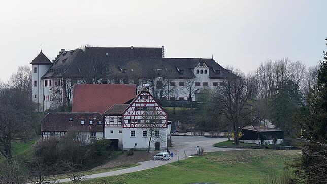 Schloss Hohenfels von der Zufahrtsstraße aus gesehen.