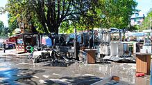 Bild : Bilder der Brandstelle nach einem Feuer auf dem Seehasenfest
