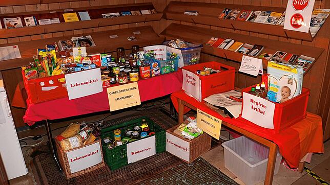 Lebensmittel und Hygieneartikel können in der Kirche St. Marien abgegeben werden. Die Spenden kommen Menschen zugute, die in der ...