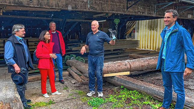 Regionale Holzmärkte sollten gefördert werden. Über dieses Thema diskutierten (von links) Dieter Maier, Rita Schwarzelühr-Sutter, Thomas ...
