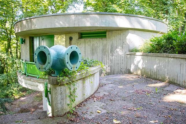 Der Hochbehälter am Vitibuck fasst 1000&nbsp;Kubikmeter Wasser und ist somit der größte in Tiengen.