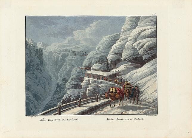 Rudolf Bodmer (1805&ndash;1841) nach Johann Jakob Meyer (1787&ndash;1858): Alter Weg durch die Cardinell.