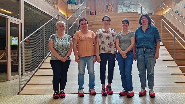 Monika Sommer, Patricia Maaß, Tanja Günther, Victoria Ruckert und Petra Hinkelmanns (von links) vom Elternbeirat des Kinderhauses im ...