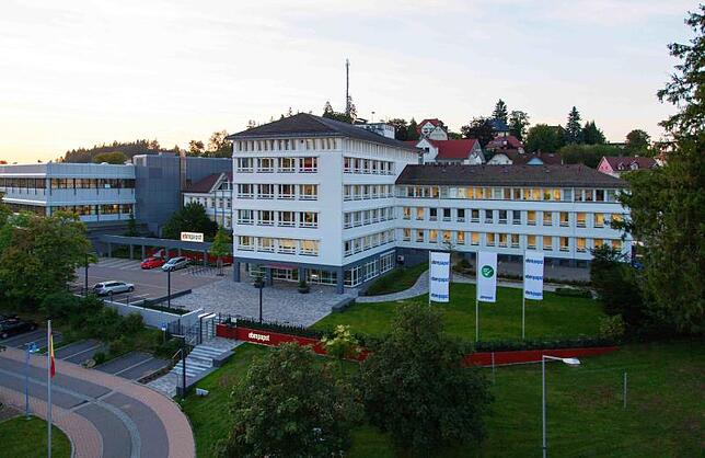 Die Hauptverwaltung ebm-papst im Stadtzentrum von St. Georgen. Ein weiteres Werk liegt in Peterzell.