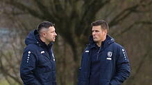 Philip Schinn (links) und Sebastian Willibald, das Trainerduo der SpVgg F.A.L., durfte gegen den FC Neustadt einen 5:0-Erfolg quittieren.
