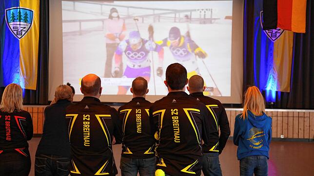 Die Mitglieder der Skizunft Breitnau beim Olympia-Public-Viewing.