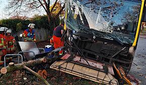 Am Montagmorgen, 3. November, ist ein Linienbus in der Jahnstraße von der Fahrbahn abgekommen und gegen einen Baum geprallt. Durch den ...