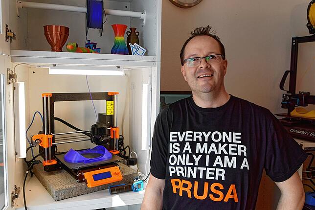 Mitinitiator Markus Bundy in seiner &bdquo;Druckerei&ldquo;.