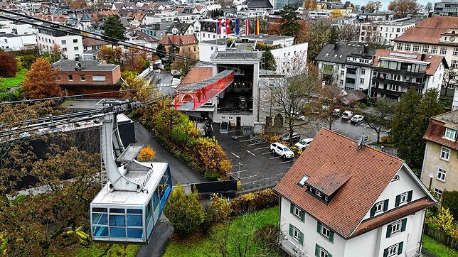 Revision an der Pfänderbahn in Bregenz. Unter anderem muss das vier Kilometer lange Zugseil, das sich im ersten Jahr nach seinem Einbau ...