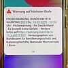 Solche Mitteilungen werden am bundesweiten Warntag auf Smartphones versendet. Dieser ist am 11. September.