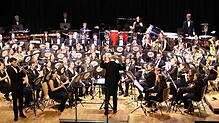 Das Verbandsjugendorchester Hochrhein (VJO) beim Abschlusskonzert in der Stadthalle Wehr. Fotos: Marianne Bader