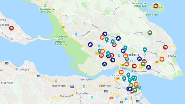 Wo können Briefe oder Pakete abgegeben werden? In unserer interaktiven Karte können Sie das herausfinden.