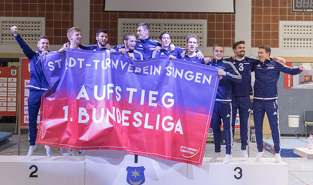 Im Dezember haben sich die Turner des StTV Singen über den Aufstieg in die erste Kunstturn-Bundesliga gefreut. Am Samstag, 20. April, ...