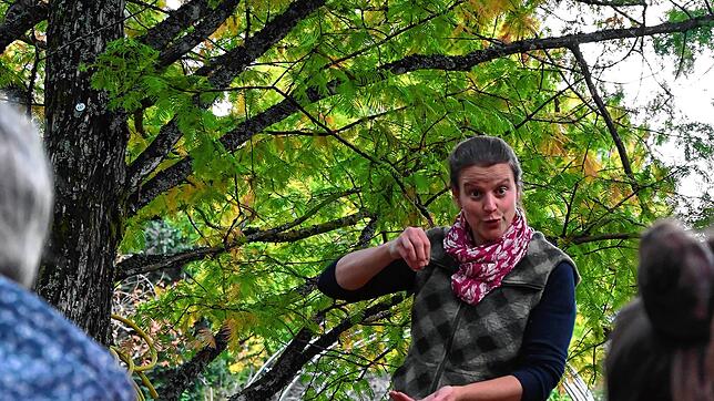Die Erzählerinnen Dorle Harrison (links) und Sandra Lass lupfen am 9. März anlässlich des Weltfrauentags den Vorhang für verborgene ...