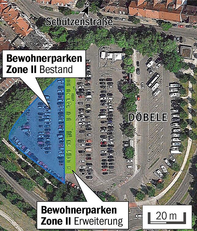 Die grüne Reihe wurde neu für Bewohner mit Parkausweis Zone II reserviert &ndash; zwischen 20 und 9 Uhr dürfen nur sie dort parken.