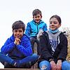 Emil (von links), Laurenz und Emma freuen sich schon auf den Familien-Osterweg auf dem Höhrenberg.