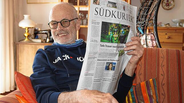 Mehr als 45 Jahre ist Jubilar Edgar Hübner SÜDKURIER-Abonnent. Mittlerweile liest der 80-Jährige die Zeitung wegen nachlassender ...