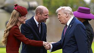 Prinz William und Kate (l), Prinzessin von Wales, empfangen US-Präsident Donald Trump und First Lady Melania Trump auf Schloss Windsor ...