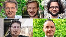 Die Kandidaten für den Wahlkreis Zollernalb-Sigmaringen (von links oben): Thomas Bareiß (CDU), Robin Mesarosch (SPD), Johannes F. ...