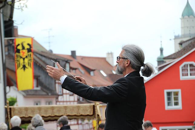Die Stadtkapelle mit Musikdirektor Ralf Ochs.
