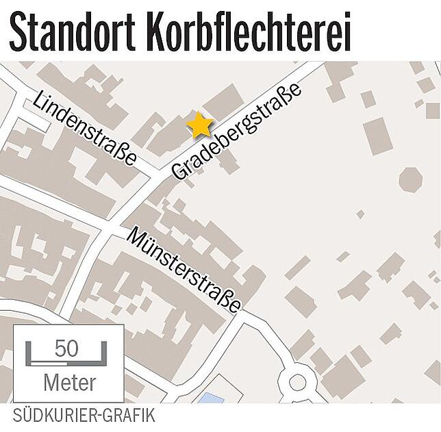 Bild 1: Adventskalender der verschwundenen Orte: Wie in der Korbflechterei von Bernhard Nell in der Gradebergstraße vor 80 Jahren gearbeitet wurde