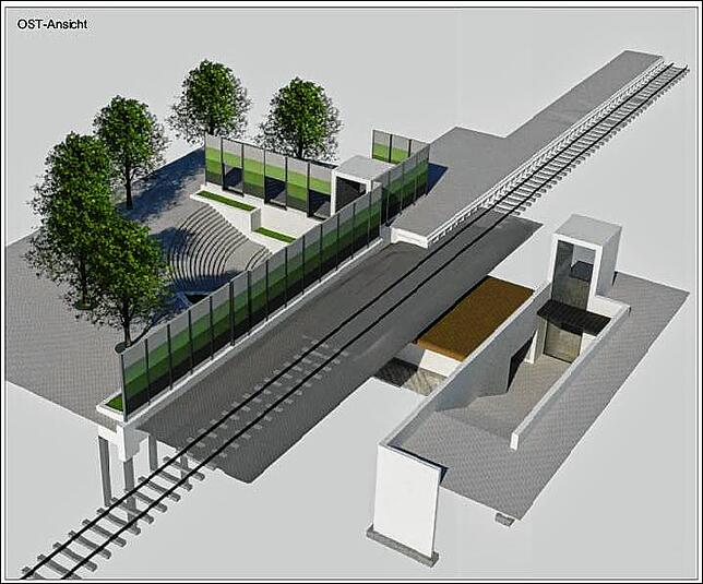 3D-Ansicht der geplanten Bahnunterführung in Fischbach.