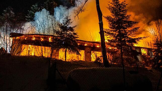Das Ferien-und Freizeitheim Moosenmättle in Wolfach in Vollbrand.