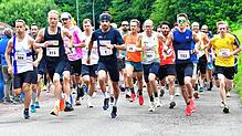 Sieger laufen vorn weg: Beim Start übernahmen Omar Tareq (Nr. 1), der Bad Säckinger Lukas Borghardt (313) und Finian Götz (153) aus ...