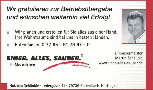 Bild 6: Betriebsübergabe bei Fliesen Schneider und 30 jähriges Bestehen: Generationswechsel: Qualität bleibt das Maß
