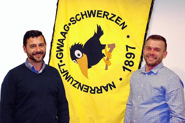 Die Doppelspitze im Vorstand der Schwerzener Narrenzunft Gwaag: Tobias Büche (links) und Markus Germann. (Archivbild)