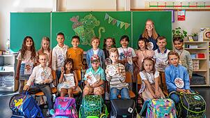Diese Jungen und Mädchen wurden in die Klasse 1a der Theodor-Heuss-Schule Waldshut eingeschult. Klassenlehrerin ist Marie-Louise Brox.