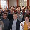 Rappelvoll ist der Rathaussaal in Mundelfingen während der Versammlung der Initiative 125. Die Bürgerinitiative fordert bei den ...