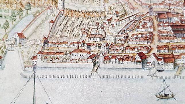 Auf der Stadtansicht von Franz Joseph Walz von 1801 ist das Kapuzinerkloster gut zu erkennen