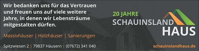 Bild 3: 20 Jahre Schauinsland Haus Häusern : Kompetenter Partner für den Hausbau