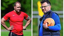 Zufriedene Bezirksliga-Trainer: Steffen Keller (links) vom FC Bodman-Ludwigshafen und Alessandro Paolantonio vom SV Orsingen-Nenzingen.
