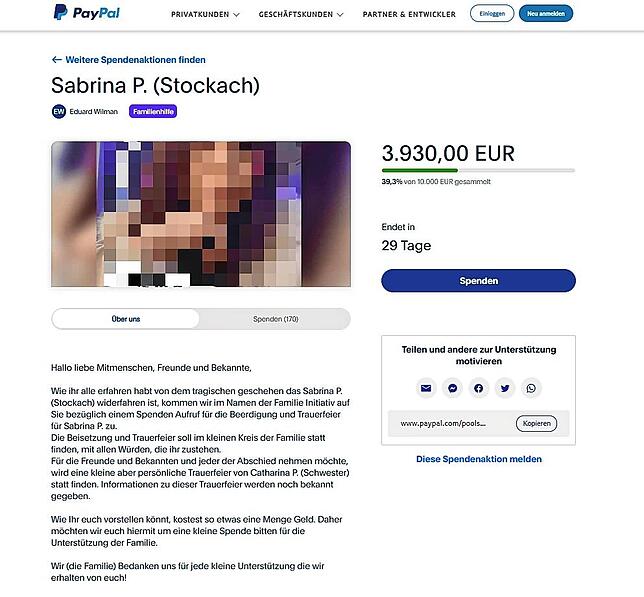 Am Sonntag, 22. Januar, um die Mittagszeit betrug der Stand bei der Spendenaktion für Sabrina P. rund 4000 Euro. Die Familie sammelt für ...