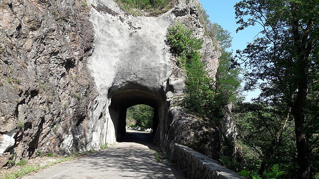 Spaziergänger wandern an einem Sommersonntag durch das eigentlich gesperrte Albtal zwischen Albbuck-Hohenfels und Görwihl-Tiefenstein.