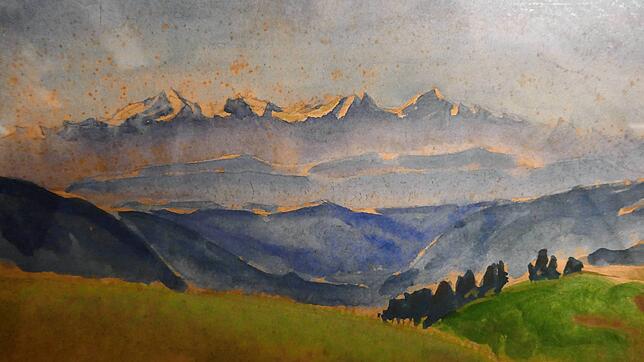 Hans Braschs Blick vom Dachsberg zu den Schweizer Alpen Museum.