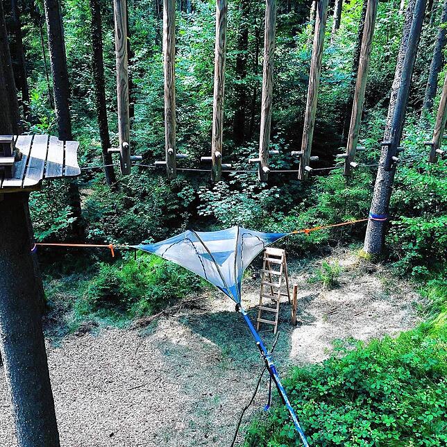 Schlafen im Baumzelt in Bad Säckingen &ndash; das ist ein besonderes Abenteuer mitten in der Natur.