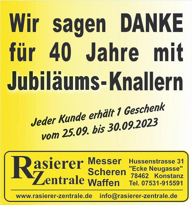Bild 1: 40 Jahre Rasierer Zentrale Konstanz: Drei Generationen - ein Fachgeschäft