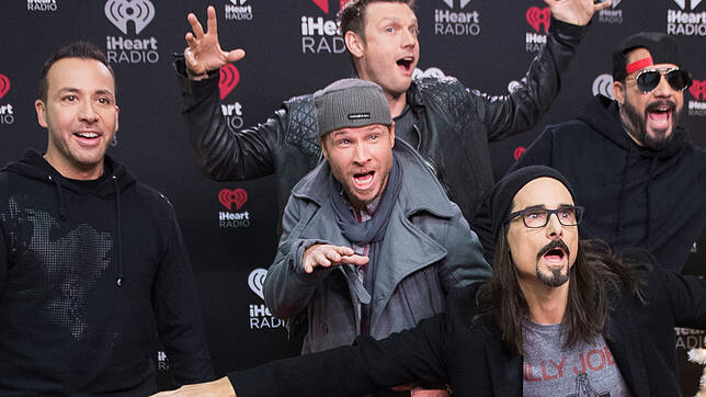 Die Backstreet Boys, Howie Dorough (l-r), Brian Littrell, Nick Carter, Kevin Richardson und Alexander James McLean, kommen zum ...