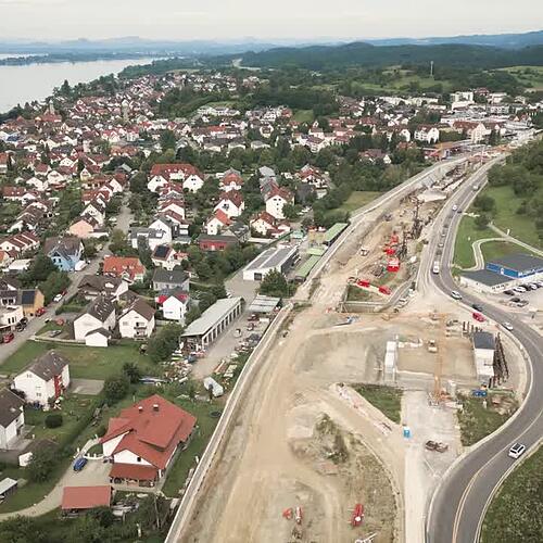 Die B33-Baustelle bei Konstanz aus der Luft: Was sich getan hat 