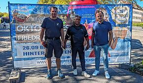 Sie sorgen dafür, dass das Oktoberfest Friedrichshafen ein Erfolg wird (v.l.): Ronald Burgau von der Firma Zimmermann Zeltbauten, ...