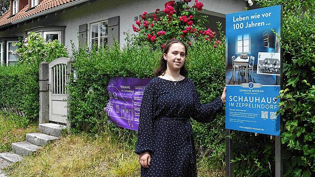Liv Lowak aus der Klassenstufe 11 des Friedrichshafener Graf-Zeppelin-Gymnasiums hat sich intensiv mit der Geschichte des Zeppelindorfs ...
