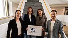 Das Team der Kommunalen Gesundheitskonferenz mit Iris Weishaupt, Lea Maier, Clara Volk und Jannik Stroh (von links) organisiert die ...