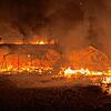 Ein Bild des Brandes, der am Mittwoch in Moria wütete.