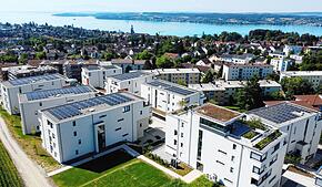 Das neue Wohnquartier an der Anna-Zentgraf-Straße (im Vordergrund) war mit über 170 Wohnungen das bislang größte Projekt der ...