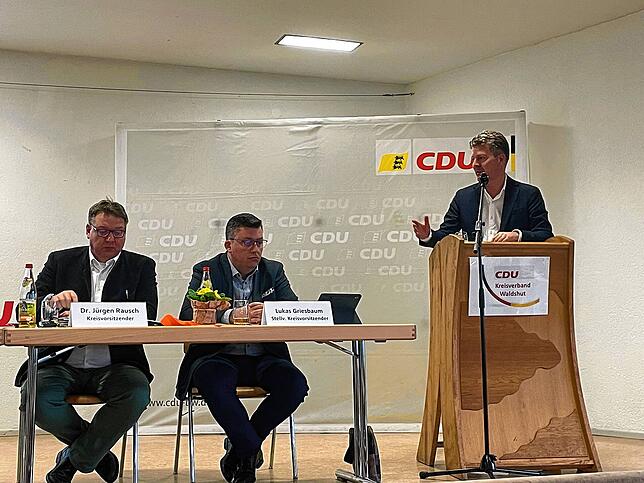 Europaabgeordneter Andreas Schwab bei seiner Rede: &bdquo;Warum es jetzt auf eine starke Union in Europa ankommt!&ldquo;
